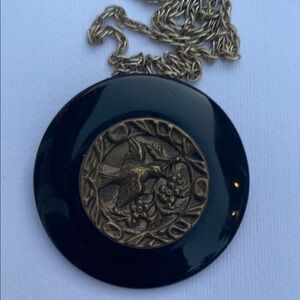 Black and Gold Pendant Necklace